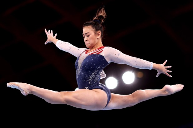 Suni Lee competes on balance beam during the Women's All-Around Final on day six of the Tokyo 2020 Olympics.